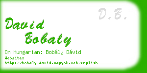 david bobaly business card