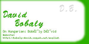 david bobaly business card